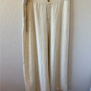 Cream Wide Leg High-Waisted Pants Size XL‎